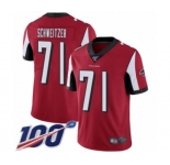 Men's Atlanta Falcons #71 Wes Schweitzer Red Team Color Vapor Untouchable Limited Player 100th Season Football Jersey
