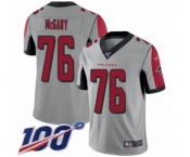 Men's Atlanta Falcons #76 Kaleb McGary Limited Silver Inverted Legend 100th Season Football Jersey
