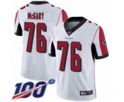 Men's Atlanta Falcons #76 Kaleb McGary White Vapor Untouchable Limited Player 100th Season Football Jersey