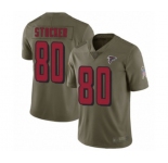 Men's Atlanta Falcons #80 Luke Stocker Limited Olive 2017 Salute to Service Football Jersey