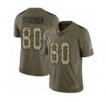 Men's Atlanta Falcons #80 Luke Stocker Limited Olive Camo 2017 Salute to Service Football Jersey