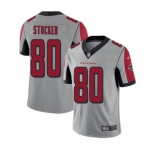 Men's Atlanta Falcons #80 Luke Stocker Limited Silver Inverted Legend Football Jersey