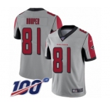 Men's Atlanta Falcons #81 Austin Hooper Limited Silver Inverted Legend 100th Season Football Jersey