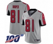 Men's Atlanta Falcons #81 Austin Hooper Limited Silver Inverted Legend 100th Season Football Jersey