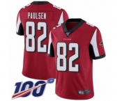 Men's Atlanta Falcons #82 Logan Paulsen Red Team Color Vapor Untouchable Limited Player 100th Season Football Jersey