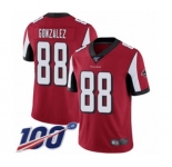 Men's Atlanta Falcons #88 Tony Gonzalez Red Team Color Vapor Untouchable Limited Player 100th Season Football Jersey