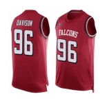 Men's Atlanta Falcons #96 Tyeler Davison Limited Red Player Name & Number Tank Top Football Jersey