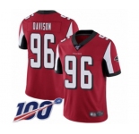 Men's Atlanta Falcons #96 Tyeler Davison Red Team Color Vapor Untouchable Limited Player 100th Season Football Jersey