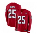 Men's Nike Atlanta Falcons #25 Ito Smith Limited Red Therma Long Sleeve NFL Jersey