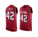 Men's Nike Atlanta Falcons #42 Duke Riley Limited Red Player Name & Number Tank Top NFL Jersey