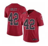 Men's Nike Atlanta Falcons #42 Duke Riley Limited Red Rush Vapor Untouchable NFL Jersey