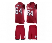 Men's Nike Atlanta Falcons #64 Sean Harlow Limited Red Tank Top Suit NFL Jersey