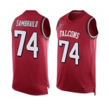 Men's Nike Atlanta Falcons #74 Ty Sambrailo Limited Red Player Name & Number Tank Top NFL Jersey