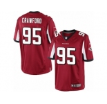 Men's Nike Atlanta Falcons #95 Jack Crawford Limited Red Team Color NFL Jersey
