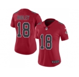 Women Nike Atlanta Falcons #18 Calvin Ridley Red Stitched NFL Limited Rush Jersey