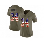 Women Nike Atlanta Falcons #34 Brian Poole Limited Olive USA Flag 2017 Salute to Service NFL Jersey