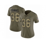 Women Nike Atlanta Falcons #36 Kemal Ishmael Limited Olive Camo 2017 Salute to Service NFL Jersey