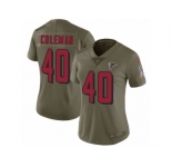 Women Nike Atlanta Falcons #40 Derrick Coleman Limited Olive 2017 Salute to Service NFL Jersey