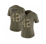 Women Nike Atlanta Falcons #42 Duke Riley Limited Olive Camo 2017 Salute to Service NFL Jersey