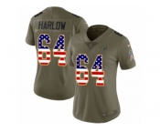 Women Nike Atlanta Falcons #64 Sean Harlow Limited Olive USA Flag 2017 Salute to Service NFL Jersey