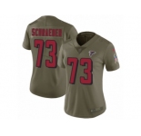 Women Nike Atlanta Falcons #73 Ryan Schraeder Limited Olive 2017 Salute to Service NFL Jersey
