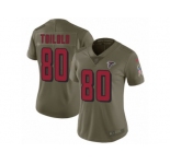 Women Nike Atlanta Falcons #80 Levine Toilolo Limited Olive 2017 Salute to Service NFL Jersey