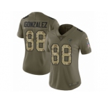 Women Nike Atlanta Falcons #88 Tony Gonzalez Limited Olive Camo 2017 Salute to Service NFL Jersey