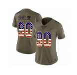 Women Nike Atlanta Falcons #90 Derrick Shelby Limited Olive USA Flag 2017 Salute to Service NFL Jersey