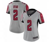 Women's Atlanta Falcons #2 Matt Ryan Limited Silver Inverted Legend Football Jersey