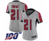 Women's Atlanta Falcons #21 Desmond Trufant Limited Silver Inverted Legend 100th Season Football Jersey