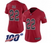 Women's Atlanta Falcons #22 Keanu Neal Limited Red Rush Vapor Untouchable 100th Season Football Jersey