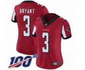 Women's Atlanta Falcons #3 Matt Bryant Red Team Color Vapor Untouchable Limited Player 100th Season Football Jersey