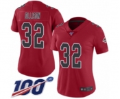 Women's Atlanta Falcons #32 Qadree Ollison Limited Red Rush Vapor Untouchable 100th Season Football Jersey