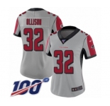 Women's Atlanta Falcons #32 Qadree Ollison Limited Silver Inverted Legend 100th Season Football Jersey