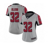 Women's Atlanta Falcons #32 Qadree Ollison Limited Silver Inverted Legend Football Jersey