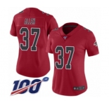 Women's Atlanta Falcons #37 Ricardo Allen Limited Red Rush Vapor Untouchable 100th Season Football Jersey