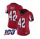 Women's Atlanta Falcons #42 Duke Riley Red Team Color Vapor Untouchable Limited Player 100th Season Football Jersey