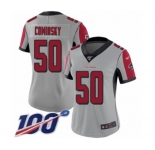 Women's Atlanta Falcons #50 John Cominsky Limited Silver Inverted Legend 100th Season Football Jersey