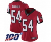 Women's Atlanta Falcons #54 Foye Oluokun Red Team Color Vapor Untouchable Limited Player 100th Season Football Jersey