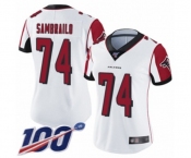 Women's Atlanta Falcons #74 Ty Sambrailo White Vapor Untouchable Limited Player 100th Season Football Jersey