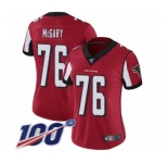 Women's Atlanta Falcons #76 Kaleb McGary Red Team Color Vapor Untouchable Limited Player 100th Season Football Jersey