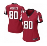 Women's Atlanta Falcons #80 Luke Stocker Game Red Team Color Football Jersey