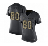 Women's Atlanta Falcons #80 Luke Stocker Limited Black 2016 Salute to Service Football Jersey
