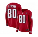 Women's Atlanta Falcons #80 Luke Stocker Limited Red Therma Long Sleeve Football Jersey