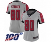 Women's Atlanta Falcons #80 Luke Stocker Limited Silver Inverted Legend 100th Season Football Jersey