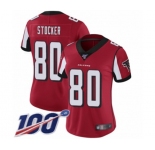 Women's Atlanta Falcons #80 Luke Stocker Red Team Color Vapor Untouchable Limited Player 100th Season Football Jersey
