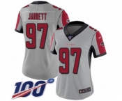 Women's Atlanta Falcons #97 Grady Jarrett Limited Silver Inverted Legend 100th Season Football Jersey