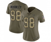Women's Atlanta Falcons #98 Takkarist McKinley Limited Olive Camo 2017 Salute to Service Football Jersey