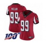 Women's Atlanta Falcons #99 Terrell McClain Red Team Color Vapor Untouchable Limited Player 100th Season Football Jersey