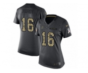 Women's Nike Atlanta Falcons #16 Justin Hardy Limited Black 2016 Salute to Service NFL Jersey